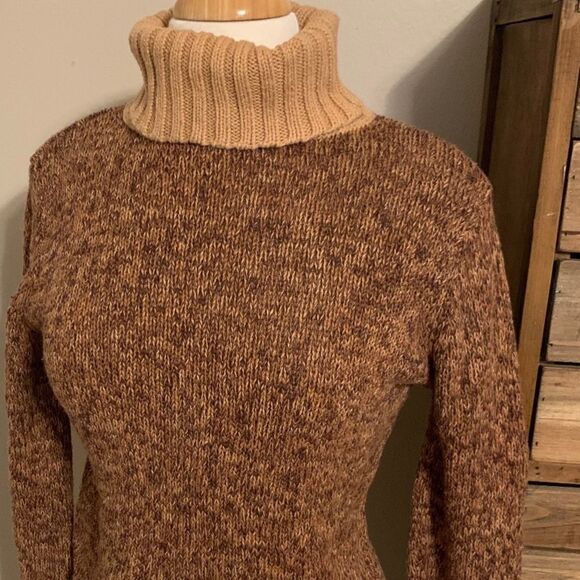 Next Era Brown/Tan Long sleeved turtleneck sweater - Picture 3 of 9